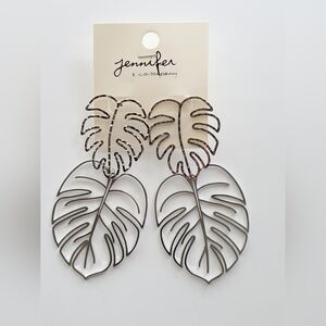 Palm Leaf Drop Dangle Earrings